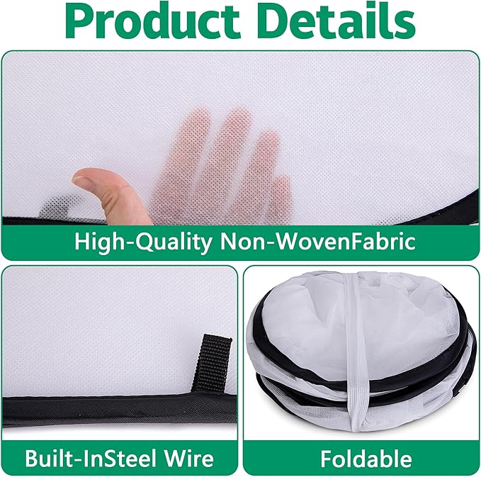 23" x 17" x 17" Pop up Rectangular Frost Protection Plant Cover, Winter Garden Plants Freeze Protection Tent, Warm Garden Bed Plant Protector Enclosure for Snow Frost Protection Indoor & Outdoor