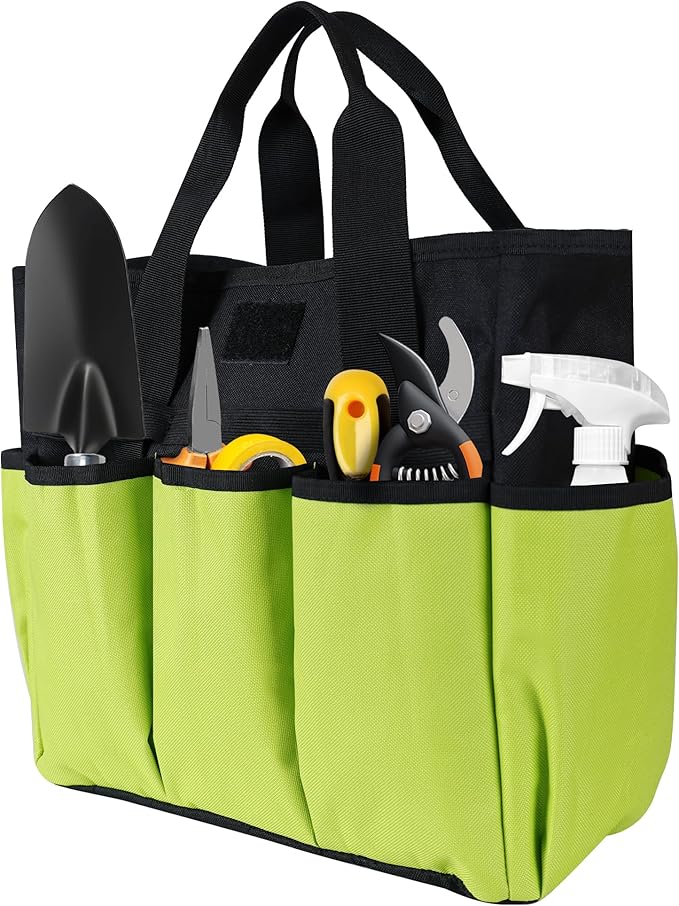 Portable Garden Tool Bag with 16 Pockets & Handle, Durable Waterproof Garden Tote Bag for women & Men, 900D Heavy Duty Gardening Tool Organizer and Storage Bags for Indoor & Outdoor