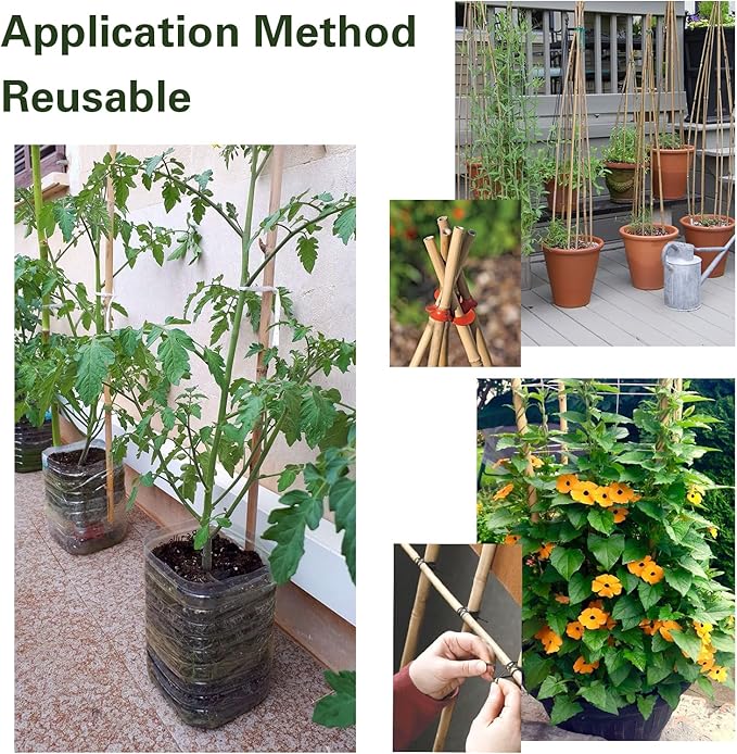 Bamboo Stakes 3 FT 30pcs, 36 inch Garden Stakes Multi-Purpose, Bamboo Plant Support Stakes for Tomatoes, Beans, Peppers, Flowers, Potted, Maintain the Plant Posture, Strengthen and Stem