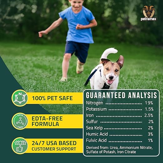 PetraMax Neighbor’s Envy Grass Fertilizer for Lawn & Garden, 64 Ounce Covers up to 8,000 sq.ft. 7-in-1 Liquid Lawn Fertilizer Concentrate for Deep Green Turf - Includes Nitrogen/Iron/Humic/Sea Kelp