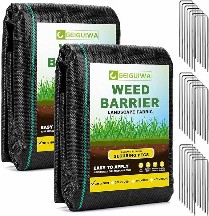 3ftx100ft Weed Barrier Landscape Fabric Heavy Duty,Weed Control Garden Cloth Woven Geotextile Fabric for Flower Bed,Driveway Fabric Ground Cover(3.2OZ)