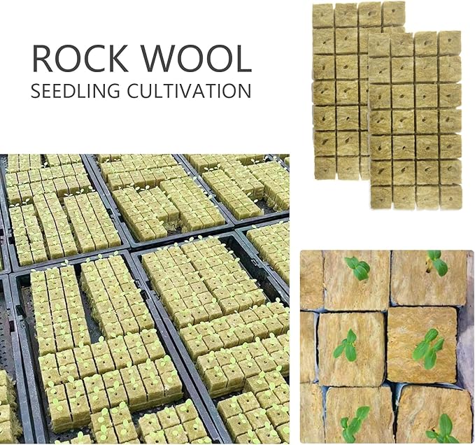 Rockwool Cubes,28Pack Rock Wool Planting Cubes with Holes,Rockwool Grow Used to Promote Vigorous Plant Reproduction,Cutting,Cloning and Seed Hydroponic Growth Medium (28)