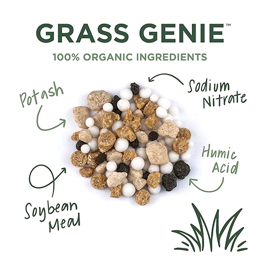 Grass Genie 10-0-6 100% Organic Spring Grass Fertilizer 16 lb Bag Covers 2,500 sq ft