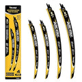 TOLESA 12&15in. Japanese Teeth Reciprocating Saw Blade, Arc Edge Wood Pruning Saw Blades 6TPI for Tree Trimming, Wood Cutting, Durable & Sharp, 4-Pack