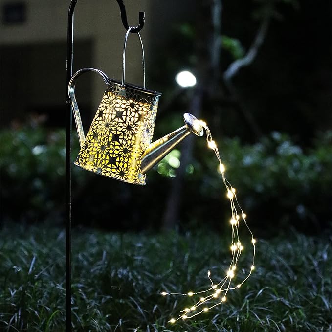 VOOKRY Solar Watering Can Lights, 2 Pack Retro Large Hanging Solar Lights Outdoor Decorative Waterproof Garden Decor for Outside Patio Yard Porch Lawn, Gifts for Mom Women Grandma Mother's Day