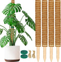 ALENEY Moss Pole, 4 Pack 23.6inch Stackable Moss Poles for Plants Monstera Plant Support, Coir Totem Pole Tall Moss Pole for Climbing Plant, Sphagnum, Indoor Potted Plants - Can Stacked Up to 72.8’’