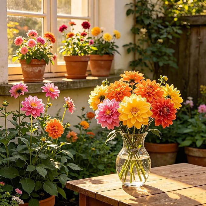 CarpetC 1000+ Mixed Dwarf Dahlia Seeds for Planting, Compact Perennial with Long-Lasting Blooms, Non-GMO Heirloom Dahlia pinnata for Garden Borders, Containers & Cut Flowers