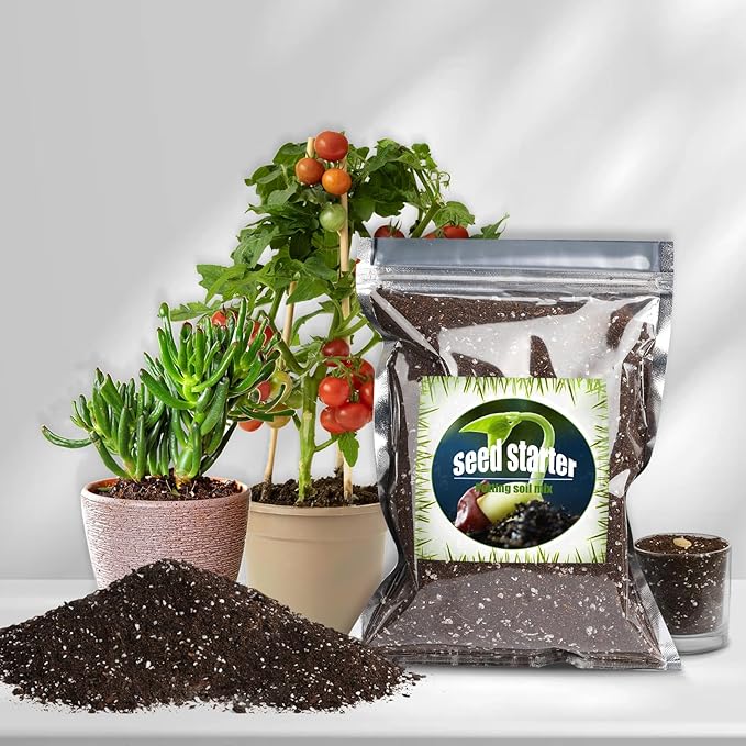 Organic Seed Starter Premium Potting Soil Mix 10qt, All Natural Seed Starter Mix for Fast Germination and Vigorous Seedlings with Strong Root Systems
