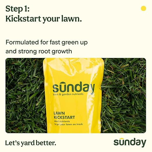 Sunday Season of Sunday Lawn Care Kit, 4-Month Feeding System, Includes Lawn Kickstart, Water Focus, Green Machine + Soil Test Kit & Analysis, for All Grass Types, Covers up to 5,000 sq ft