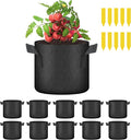 YSSOA 10-Pack 2 Gallon Grow Bags, Aeration Nonwoven Fabric Plant Pots with Handles, Heavy Duty Gardening Planter for Potato, Tomato, Vegetable and Fruits, Black 2024 Version