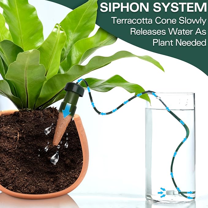 BYDOLL Plant Self-Watering Stakes Automatic Dripper Watering Terracotta Spikes for Indoor Outdoor Plant,Watering Insert Devices for Vacation use,Bonsai Garden Drip Irrigation System(10 Pack)