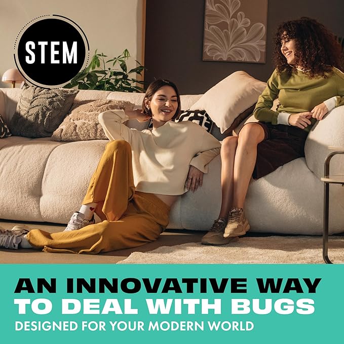 STEM Flying Insect Trap - Indoor Fruit Fly & Gnat Catcher for Home, Kitchen & Any Room, Attracts & Traps Bugs, Soft Blue UV Light - Includes 1 Plug-in Device & 1 Cartridge