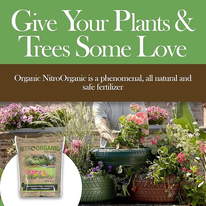 Farmer's Organic NitroOrganic Natural Plant Food Slow Release Fertilizer, 5 Pounds - Provides Optimal Nutrient Intake to Enhance Root Growth in Lawns, Gardens, Raised Beds, Seedlings & More