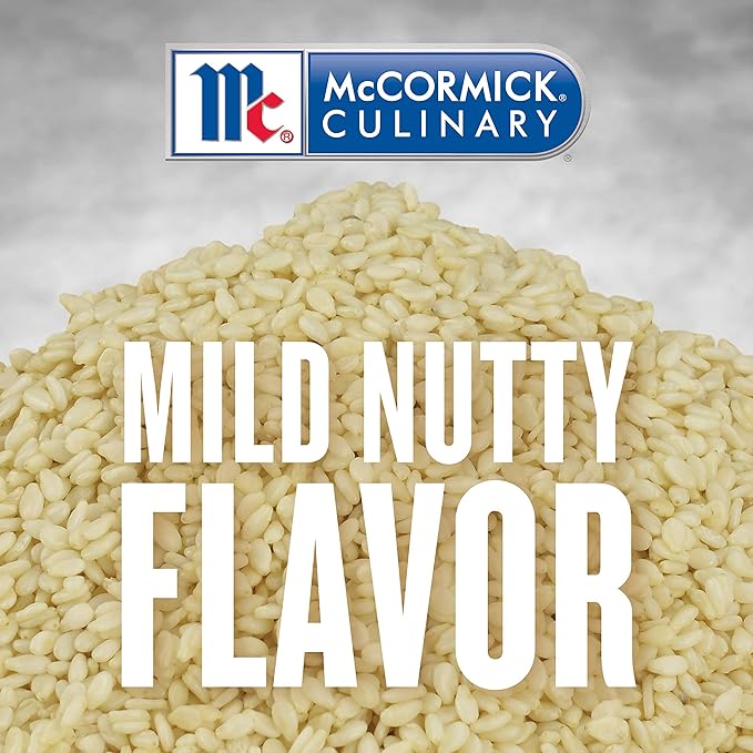 McCormick Culinary Whole Sesame Seed, 16 oz (Pack of 6) - Six 16 Ounce Containers of Hulled Whole White Sesame Seeds Perfect for Noodle Dishes, Sushi, Stir-Fries and Coating for Meat and Fish