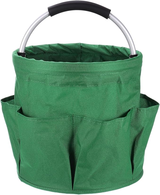 HARFINGTON Garden Tool Bag 17L Large Oxford Waterproof with Pockets Garden Tote Bag Gardening Plant Tool Organizer Storage Carrier Store for Outdoor Women Men, Forest Green