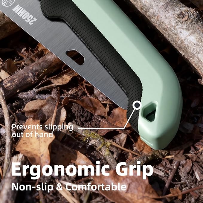PrunePro Folding Hand Saw SK5 Blade for Tree Trimming Gardening Camping | 3 Adjustable Cutting Angles | Sharp Triple-Cut Blade | Ergonomic Non-Slip Grip | Foldable Pruning Wood Cutting Saw