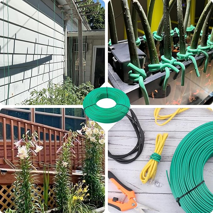 525 ft Plant Twist Ties, Soft TPR Garden Twist Ties for Outdoor Plants, Climbing Plants, and Tomato Support, Durable, Reusable, and Easy to Use