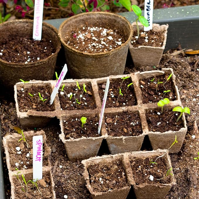 10 Packs Seedling Starter Trays 120 Cells, Biodegradable Seed Germination Trays Plant Starter Peat Pots for Seedlings