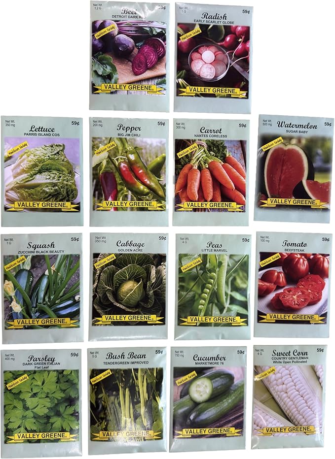 Heirloom Vegetable & Herb Seed Kit – 14 Variety Garden Pack – Non-GMO Seeds for Planting – Includes Beet, Carrot, Tomato, Corn, Cucumber, Lettuce & More