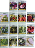 Heirloom Vegetable & Herb Seed Kit – 14 Variety Garden Pack – Non-GMO Seeds for Planting – Includes Beet, Carrot, Tomato, Corn, Cucumber, Lettuce & More