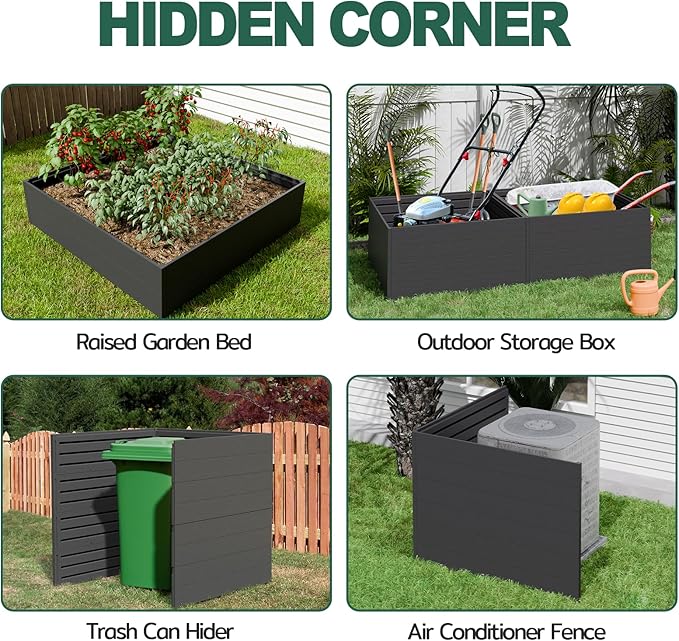 FONTOI Raised Garden Beds Outdoor, 4x4x2ft Divisible Elevated Planter Boxes Outdoor for Planting Plants Vegetables Flowers Herb Fruits, Planter Raised Beds for Gardening with Easy Assembly, Square