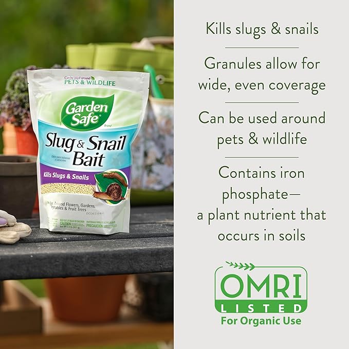 Garden Safe Brand Slug & Snail Bait Granules, 2 Pounds, Slugs & Snails Begin to Die Within 3 to 6 Days, Can Be Used Around Pets & Wildlife, For Lawns, Gardens & Greenhouses, 6 Pack