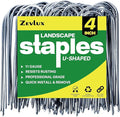 4 Inch 40 Pack 11 Gauge U - Shape Garden Stakes Set: Drip, Line & Irrigation Tubing Stakes, Galvanized Landscape Staples for Tube, Lawns, Weed Barriers, Landscape Fabrics, Irrigation Hose, Floor Mats
