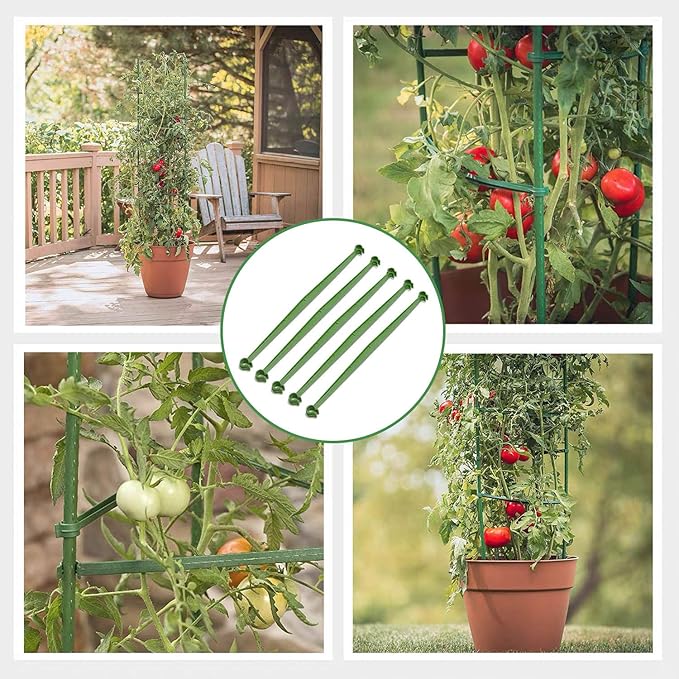 River 50 Pcs Tomato Cage Connectors, Plant Climbing Frame, Connector Bracket, Plastic Adjustable Expandable Stake Arms (Length: 11.8 Inch-2 Bayonet Ports, for 11mm, 50Pcs)