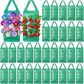 30 Pack Hanging Strawberry Planter and Flower Grow Bags with 9 Holes, Large 21" Fence Planter Pouches, Upside-down Garden Bags for Flowers, Strawberries, Tomatoes, 3.5-5kg Weight Capacity, BPA-Free