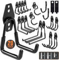 TONDA Garage Hooks, 20 Pack Garage Organization, Wall Storage Hooks Heavy Duty for Hanging Bike, Ladder, Garden Tools, Hose and Ropes, Black