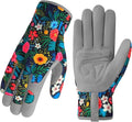 Trifabricy Gardening Gloves for Women, Breathable Leather Garden Gloves with Grip, Thorn-Proof Puncture-Resistant Work Gloves