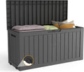 Outdoor Storage Box Waterproof with Wheels, 76 Gallon Lockable Resin Deck Box Patio Storage Bin for Pool Accessories Cushion Furniture, Garden Tools, UV-Resistant Outside Delivery Black
