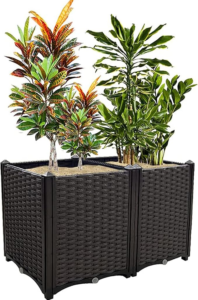 Raised Garden Beds Planters for Outdoor Plants Box Plastic Elevated Garden Bed Kit for Vegetables Flowers Herbs in Backyard Patio Balcony