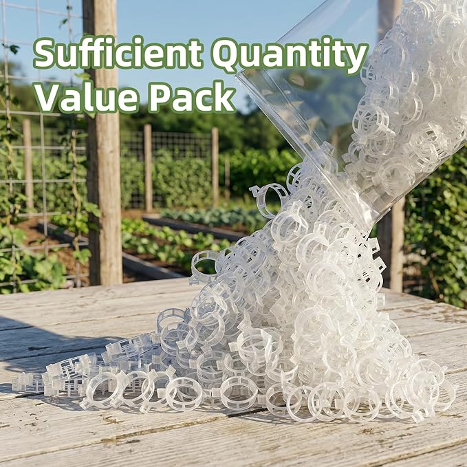 300Pcs Tomato Clips, Plant Clips Plastic Trellis Clips Garden Plant Clips for Tomatoes, Cucumbers, Vines, Reusable Garden Clips to Make Plants Grow Upright, Indoor Outdoor Gardening Supplies