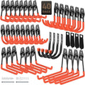 40 Pack Garage Hooks, Heavy Duty Steel Wall Mount Utility Hangers with Anti-Slip Coating for Hanging Bikes, Ladders, Power Tools, and Garden Equipment