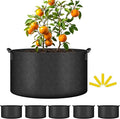 Simple Deluxe 5 Pack 15 Gallon Grow Bags, 300G Vegetable/Flower/Plant Fabric Pots with Handles, Heavy Duty Thickened Nonwoven Planting Bag with 5 Pcs Plant Labels, Black