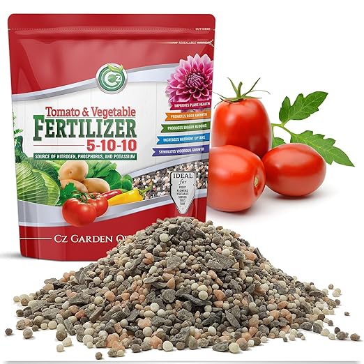 5-10-10 Tomato & Vegetable Fertilizer - Made in USA - NPK + Micronutrients Plant Food for Flower Gardens - (Cz Garden Organics All Purpose Fertilizer 8LB)