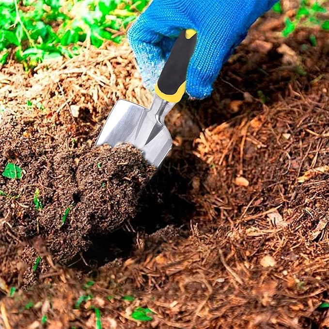 Cuayaes Garden Trowel Hand Shovel, Small Gardening Tools Aluminum Heavy Duty Garden Spade with Ergonomic Handle for Digging, Weeding, Planting, Transplanting