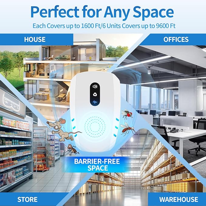 2026 Cvtayn Upgraded Ultrasonic Pest Repellent Indoor Insect Repeller,Pest Control,Repellent Roach,Mouse,Bugs,Mosquito,Mice,Spider, Ant,Rodent Repellent Ultrasonic Plugin,3 Mode Switching,10 Packs