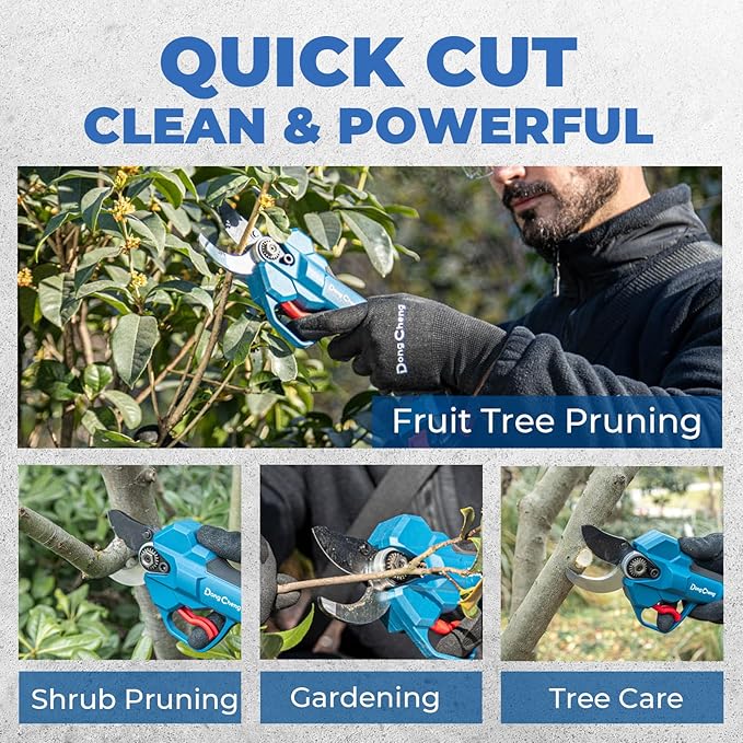 Dong Cheng Professional Electric Pruning Shears, 4-Level Adjustment Electric Pruner, Garden Power Tool, Battery and Charger Not Included (Bare Tool)