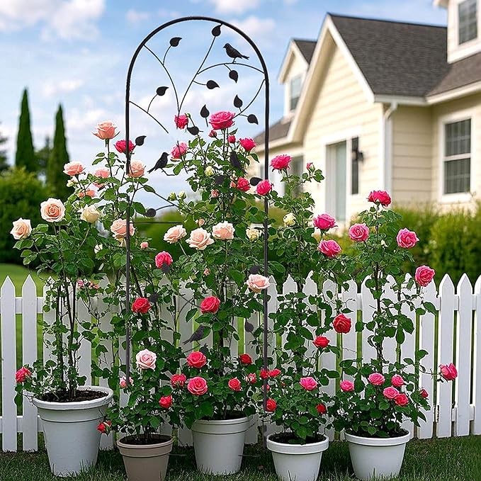 Garden Trellis for Climbing Plants, 71" H x 20" W, 2 Pack Heavy-Duty Metal Garden Trellis, Black Coated Rustproof Trellis for Plants Outdoor, Roses, Ivy, Flowers, and Vines
