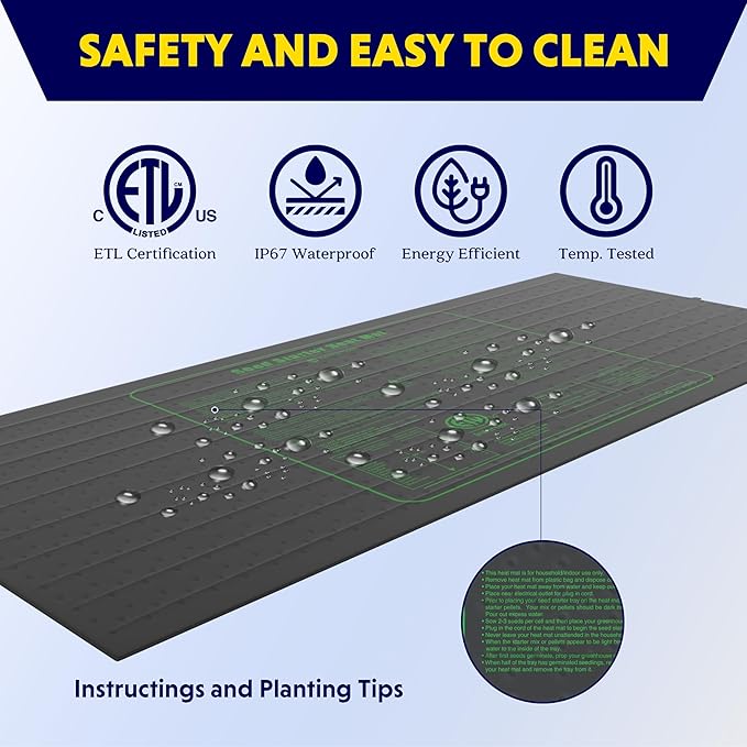 iPower Seedling Heat Mat Upgraded Technology, Waterproof Durable Germination Station Heating Mat, Warm Hydroponic Pad for Indoor Home Gardening Seed Starter (48" X 20")
