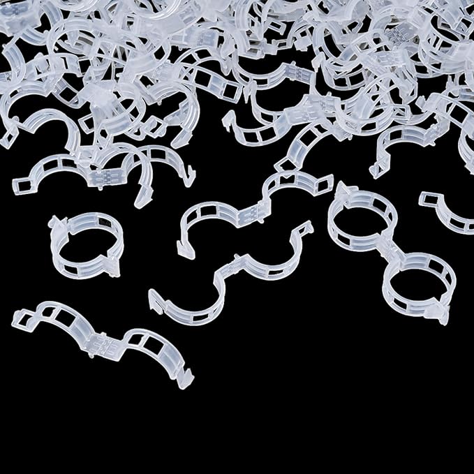 300Pcs Garden Vine Plant Support Clips,Plastic Fixing Clips for Securing and Training Climbing Plants,Tomatoes,Grapes,Vine Vegetables and Potted Plant (300, White)