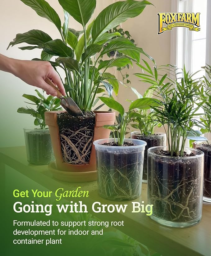 FoxFarm Grow Big Liquid Plant Food - 6-4-4 House Plant Fertilizer for Lush Vegetative Growth, Fast Nutrient Uptake for Roses, Tomatoes & Veggies - Gallon Size Concentrate