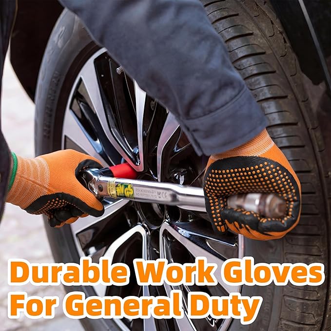 Schwer 24 Pairs Safety Work Gloves MicroFoam Nitrile Coated, Certified Level 6 Abrasion Resistant Gardening Gloves with MicroDot Grip, Touchscreen, General A1 Cut Resistant Glove, LT5619, S