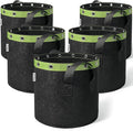 POTLAB® 5 Gallon Grow Bags (5-Pack),Low Stress Training Fabric Pots with Handles,Garden Bags to Grow Vegetables