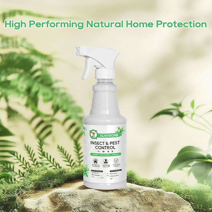 16/32oz Peppermint Spray to Repel Bugs & Insects - Natural Plant-Based Ant, Roach, Spider, Fly Repellent - Indoor/Outdoor Safe, Pet & Family Friendly Pest Control (16 Fl Oz)