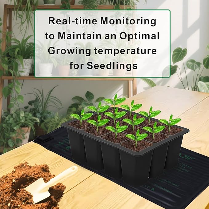 AIICIOO 2 Pack Seedling Heat Mats 10"x 20.75" Warm Hydroponic Heating Pad for Indoor Gardening, Seed Starting Germination, Greenhouse, Brewing