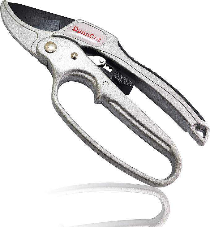 Ratcheting Pruning Shears Gardening Heavy Duty 8'', Professional Ratchet Pruning Scissors Cutter Anvil Clippers - Tree Trimmers Up To 20mm Cutting Capacity, Soft Non-Slip Grip Reduce Hand Fatigue