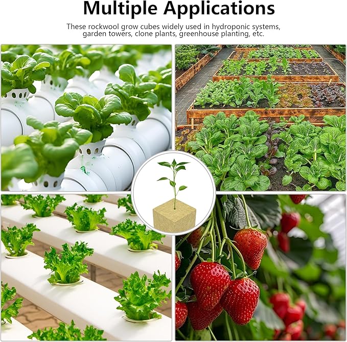 Seed Starter Kit - 28 PCS 1.5 in Rockwool Cubes & 1 Pack Reusable Seedling Starter Tray with Gloves/Transplanting Devices/Iron Tweezer/Labels for Cuttings Propagation Plant Clone
